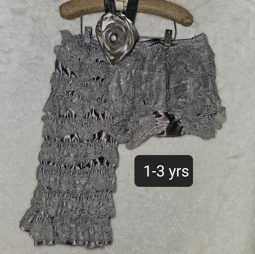 Lace Diaper cover w/leggies & headband